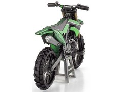 KAWASAKI KX450 OFF-ROAD MOTORCYCLE GREEN STEEL MODEL KIT BY METAL EARTH PS2015