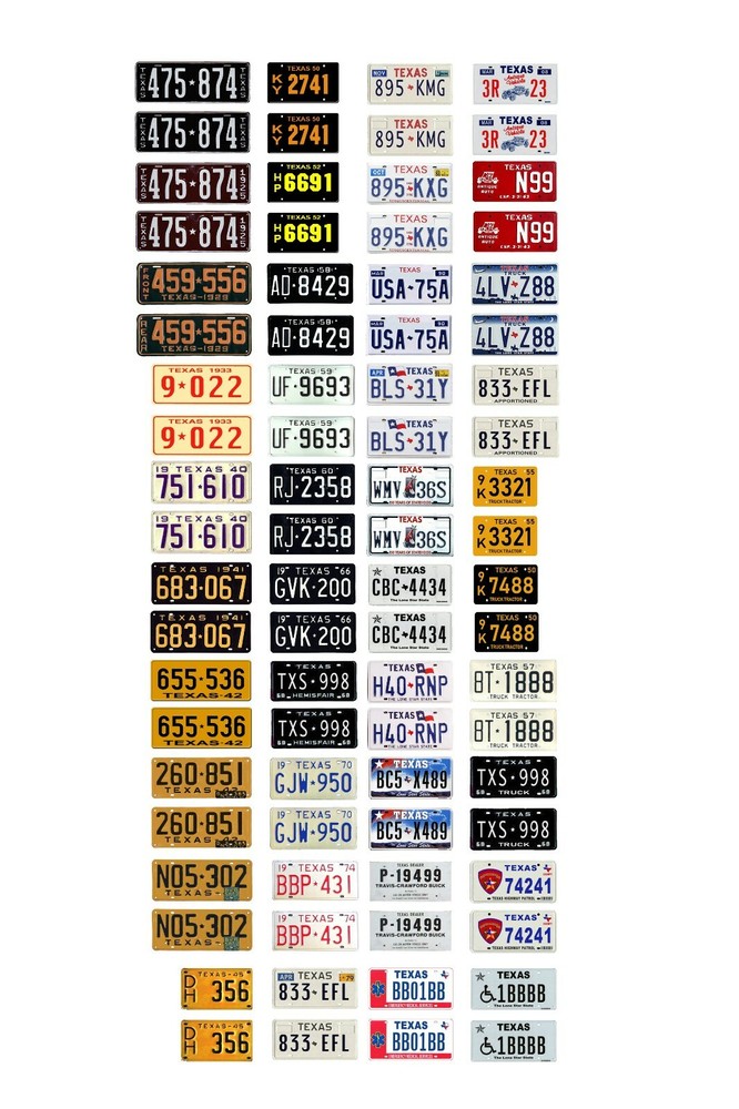 1/25 scale model car assorted USA Texas license plates state tags