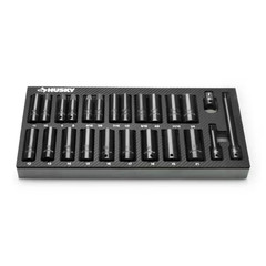 3/8 In. Drive Sae/Metric Deep Impact Socket Set in EVA Foam (24-Pieces)