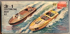 ORIGINAL 1959 ISSUE OF THE AMT 3 IN 1 CUSTOMIZING BOAT KIT #159 MINT L@@K!