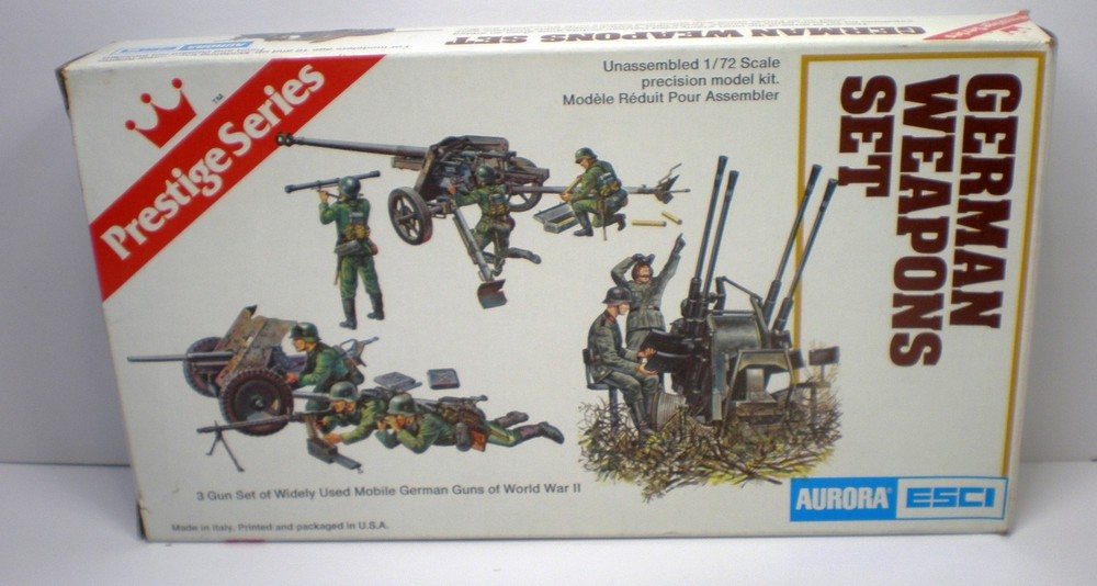 1/72 Scale WWII German, 3 Weapons Set With Crews, ESCI