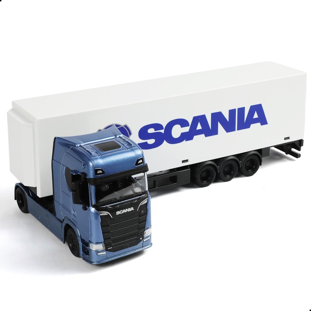 1/43 Scale Swedish Style Semi Truck with Transport Container Die-Cast Model – He