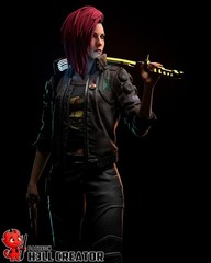 Female V Figurine 1/10 Cyberpunk 2077 DIY Kit 13 pcs FDM 3D Printed