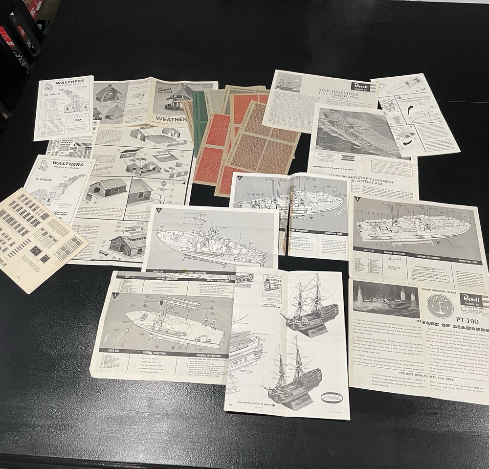 Vintage Revell Lindberg Walthers Model Kit Instructions More