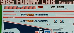 1985 Pontiac Trans Am 1/24 Prudhomme Funny Car Decal Sheet Snake Pepsi Wendys
