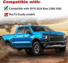 Fender Flares Modified 4Pcs Matte Black Compatible with Dodge Ram 2500 3500 2019