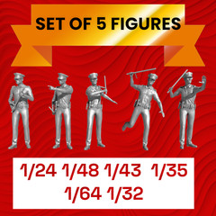 Police Figures Resin 3d printed Unpainted Cops Law Enforcement set #4LEO