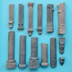 Painted Diorama 1/35 Building Ruins Rubble Bricks Base Military Scene Prop Model