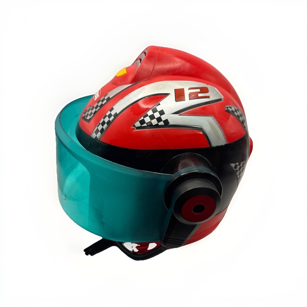 2008 Playskool Helmet Heroes Racers Hasbro Red Race Car Driver #12 TESTED WORKS!