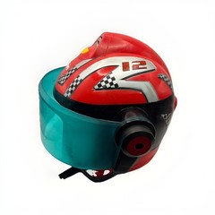 2008 Playskool Helmet Heroes Racers Hasbro Red Race Car Driver #12 TESTED WORKS!