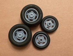 1/24 Scale: Resin 17/15-inch Vintage Halibrand Gasser Drag Wheels W/ Slicks