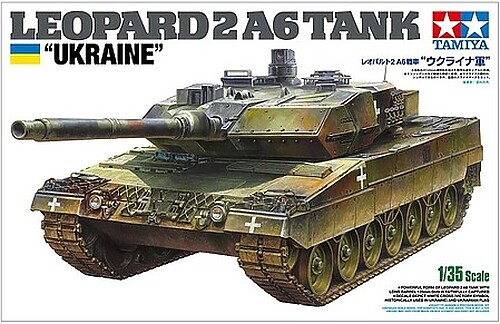 Tamiya Leopard 2 A6 Ukraine Tank – Plastic Model Military Vehicle Kit – 1/35