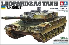 Tamiya Leopard 2 A6 Ukraine Tank – Plastic Model Military Vehicle Kit – 1/35