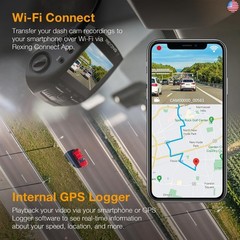V1-4K Ultra HD GPS Dash Cam 2.4? LCD, Wi-Fi, 170° Wide Angle, G-Sensor, WDR,