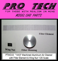 PTMC 43 14″X3″ Machined Aluminum Air Cleaner 1:25 Scale LBR Model Parts PRO TECH