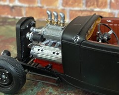 1/24 Scale: Supercharged Ford Flathead Engine W/ Ardun Heads; Resin; 3D Print.
