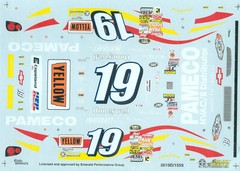 NASCAR DECAL #19 PAMECO 2000 BGN CHEVROLET MONTE CARLO PJ JONES SLIXX 1/24