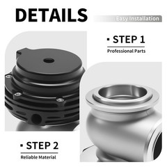 38mm External Black Turbo Wastegate Valve Pressure Relief Turbo Kit Compatible