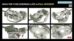 RyeField Model RFM 5135 1/35 M4A3 Sherman 76W VVSS Late w/Interior Standard Ver.