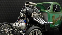 Hot Rod w Ford 1966 V8 Custom Built Dream Dragster Race Car Metal Body Model