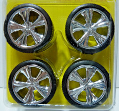 Chrome Pegasus #1258 Chrome Tiburons Wheels 1/25 OR 1/24 for Model Cars