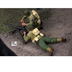3D Printed 1/72 US Infantry Heavy Machine Gun Team 2-Man Figures Finished Model