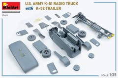 Miniart 1/35 American K-51 Radio Truck/K-52 Trailer Interior Kit Plastic Model M