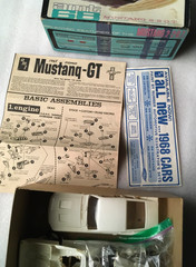 Vtg AMT 68 Ford Mustang GT 1/25 Model Car Kit Customizing 6168-200 Partial Built