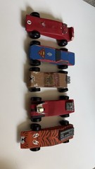 Lot of 5 Pinewood Derby Race Cars with Extras for Parts Cub Scouts