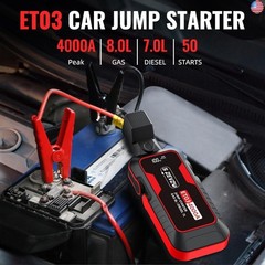 S ZEVZO ET03 Car Jump Starter 4000A Jump Starter Battery Pack for Up to 8.0L