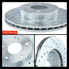 10.30 Inch (261.5Mm) Front Drilled and Slotted Disc Brake Rotors Compatible with