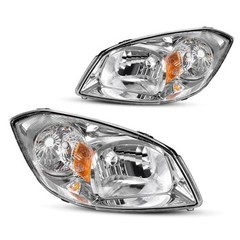 Headlight Assembly Compatible with 05 OE – Chrome/Amber/Clear Fit 05-10 Cobalt