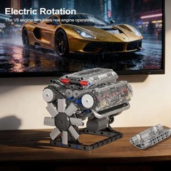 Realistic DIY V8 Engine Model Kit – 535 Pcs STEM Building Experience for Adults