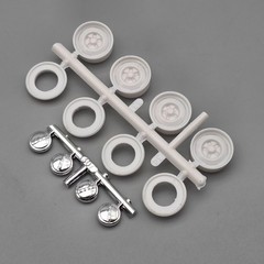 AMT 1/25 1953 Ford Pickup Truck Parts Kitbash Steel Wheels & Chrome Hub Covers