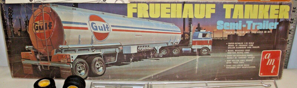 AMT FRUEHAUF GULF TANKER SEMI TRAILER MODEL KIT WITH BOX T506