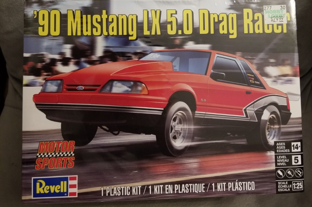 1990 Ford Mustang LX 5.0 Drag Racer Revell 1/25 Plastic Model Car Kit 85-4195