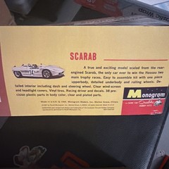 Monogram Scarab Rear Engined 1/24 Plastic Model Kit Sealed Parts Open Box
