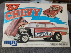MPC 1957 Chevy Flip Nose SPIRIT OF 57 1/25 Scale 1975 Model Kit Sealed Inside.
