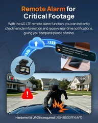 A810 Lite 4K Dash Cam Front and Rear, 5Ghz Wi-Fi 6 Dashcam, Car Camera 4G LTE Re
