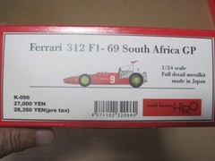 MFH K-096 1/24 Ferrari 312F1-69 Ferrari South Africa GP Manufacturer Hiro, pur