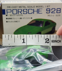 Masudaya Co. Die Case 1: 87 Scale Model PORSCHE 928 Green Kit UNBUILT NEW