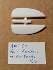 AMT 60 FORD RANCHERO FENDER SKIRTS NEW! 1/25