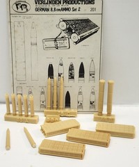 Verlinden Productions 1/35 Resin set 1-2 WWII German Army 8.8cm AMMO 200-201