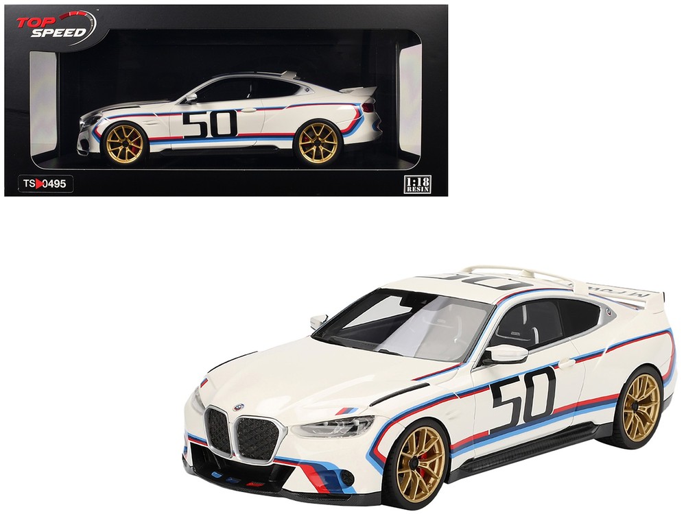 Top Speed TS0495 1/18 BMW M4 3.0 CSL #50 White with Blue and Red