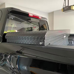 Crossbed Truck Tool Box in Aluminum, 71.36 In. Full-Size, in Matte Black