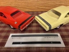 1969 DODGE CHARGER 1968 CORONET R/T “J-Kraft” PROMO CAR MODEL DECAL SHEET 1:25