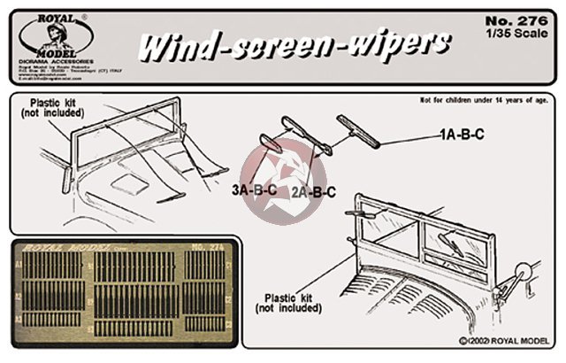 Royal Model 1/35 Windshield (Windscreen) Wiper Blades [Photo-etch Detail] 276