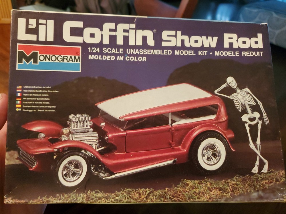 Monogram Li’l Coffin Show Rod Model Kit #2705 – 1985 – New Open Box Complete