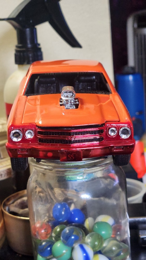 Excellent Paint Chevelle SS 454 Orange Hot Rod Painted Automotive Model Car