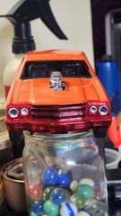 Excellent Paint Chevelle SS 454 Orange Hot Rod Painted Automotive Model Car